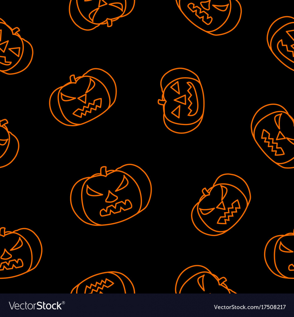 Halloween black background with orange angry Vector Image