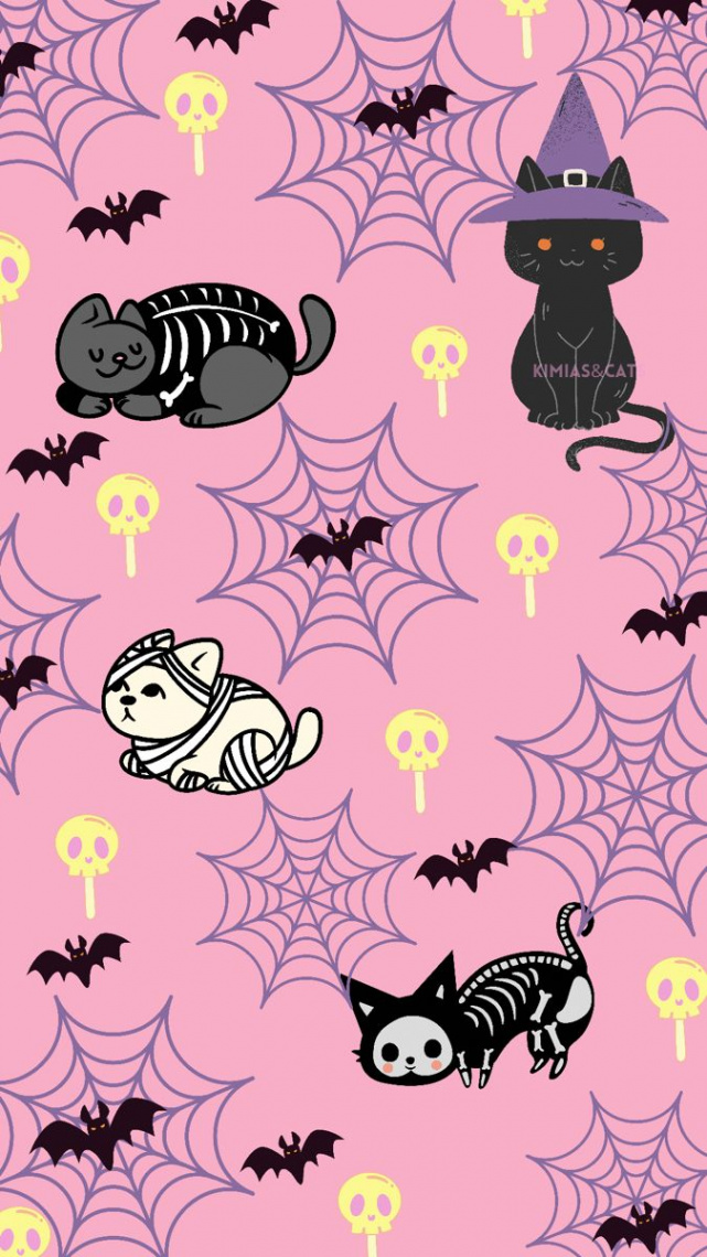 Halloween cats  Cat pattern wallpaper, Cat phone wallpaper