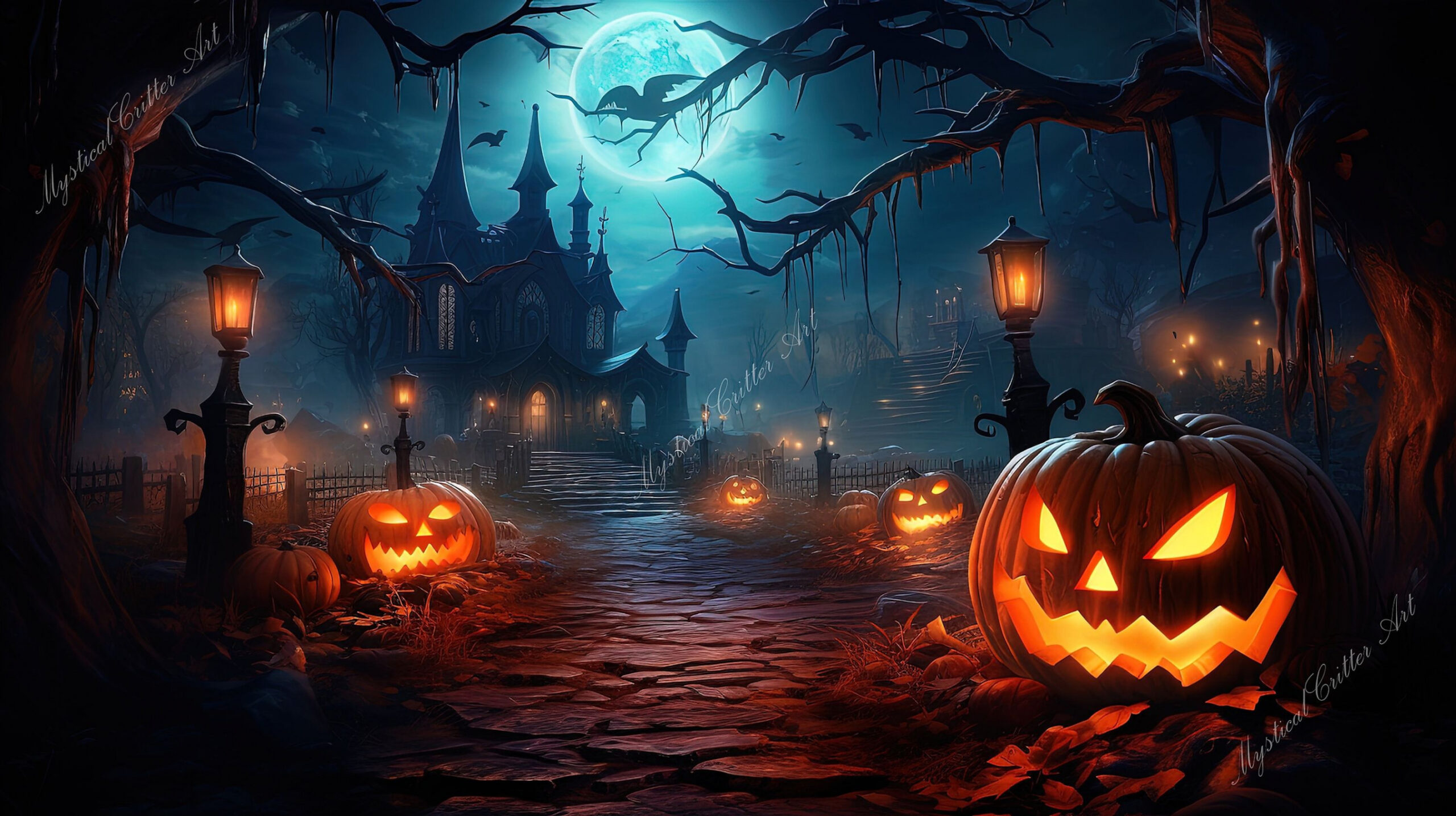 Haunted Halloween Vibes: High-quality Desktop Wallpaper - Etsy in