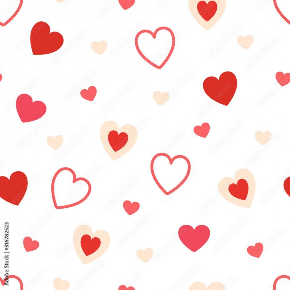 Heart pattern on white background