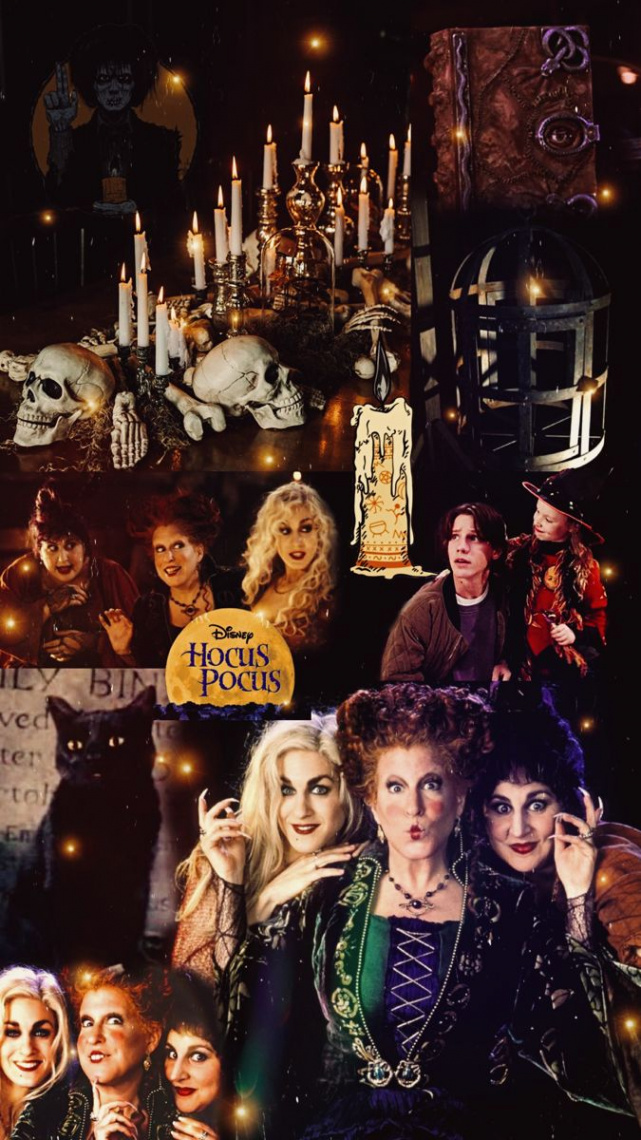 Hocus pocus collage background  Halloween wallpaper backgrounds