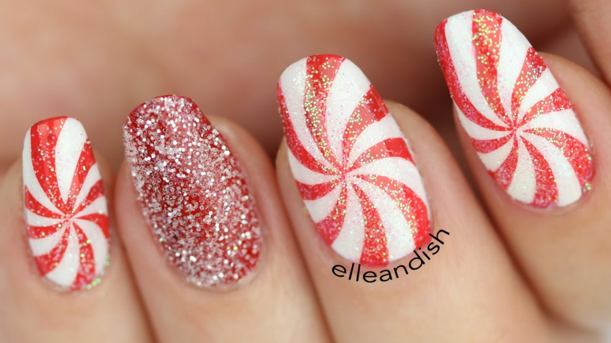 HOLIDAY GIVEAWAY ! + FROSTED PEPPERMINT NAIL ART