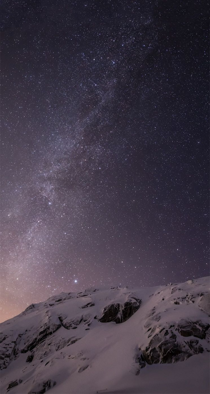 iOS  Milky Way Over Mountain Parallax Default iPhone  Wallpaper