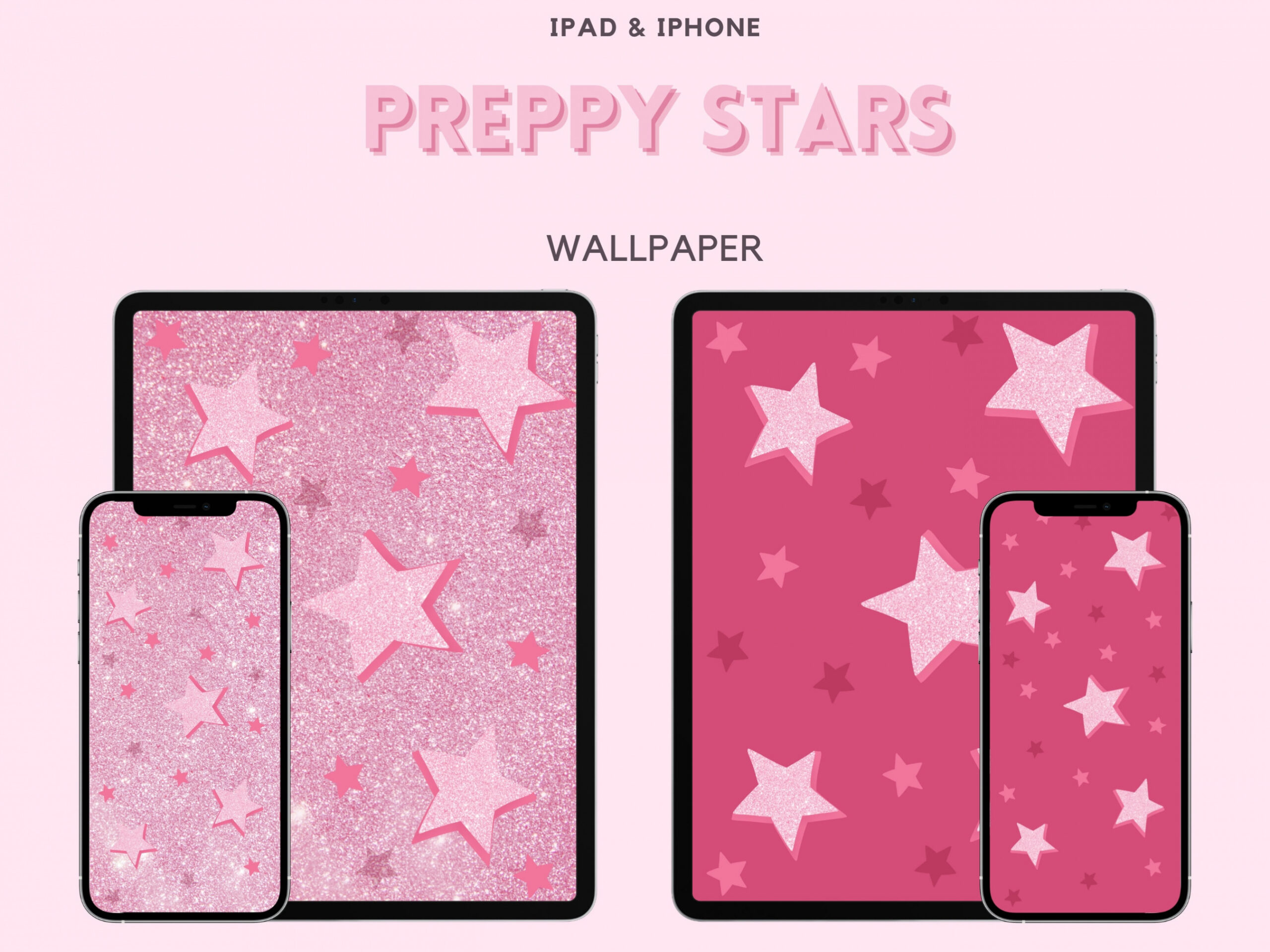 IPad & iPhone Preppy Wallpaper Star Wallpaper Glitter - Etsy