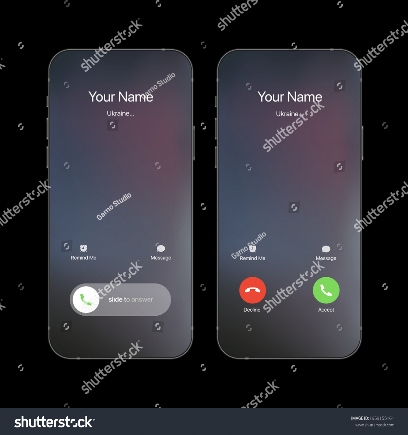 iPhone Call Call Screen Concept UI: Stock-Vektorgrafik (Lizenzfrei