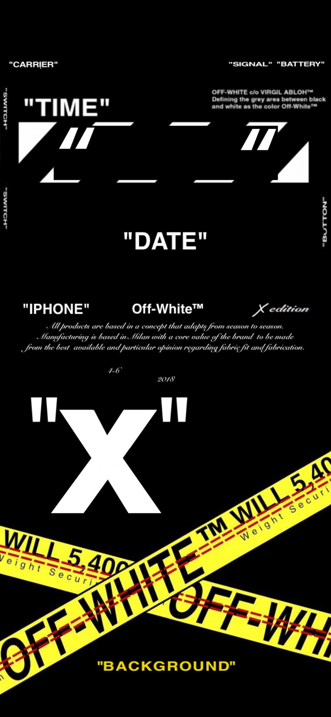 iPhone X edition Off White wallpaper  White wallpaper for iphone