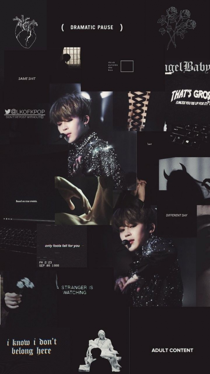 Jimin Black Aesthetic Wallpaper  Credits to twitter/LKOFKPOP