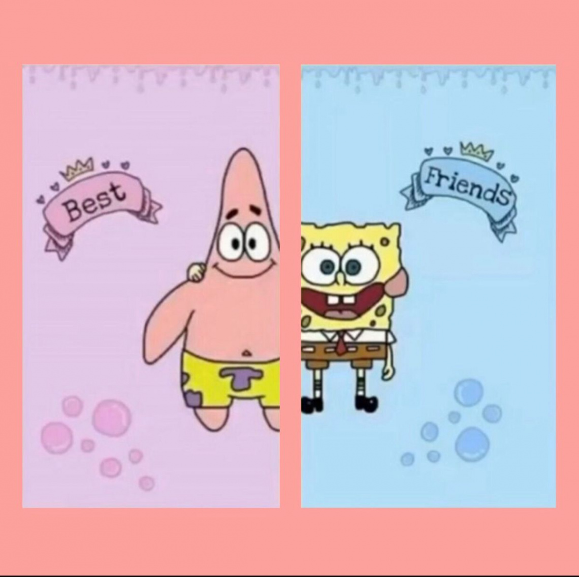 Matching wallpapers for  besties 🌻  Spongebob best friend, Best