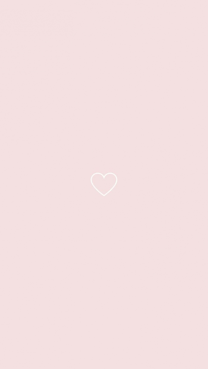 Minimal Pink and White Heart Wallpaper  Baby pink wallpaper