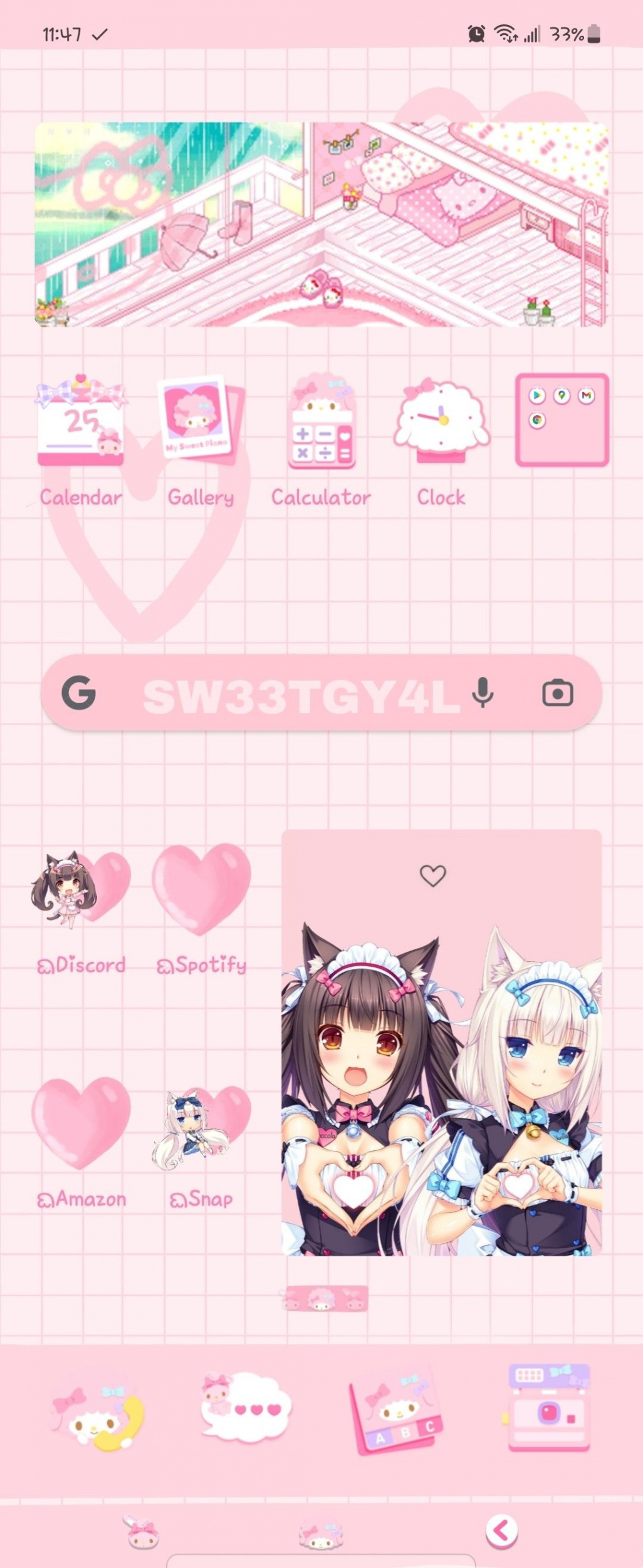 ⊹ ⋆ﾟmy pink aesthetic samsung galaxy z flip homescreen ⋆ﾟ⊹ in