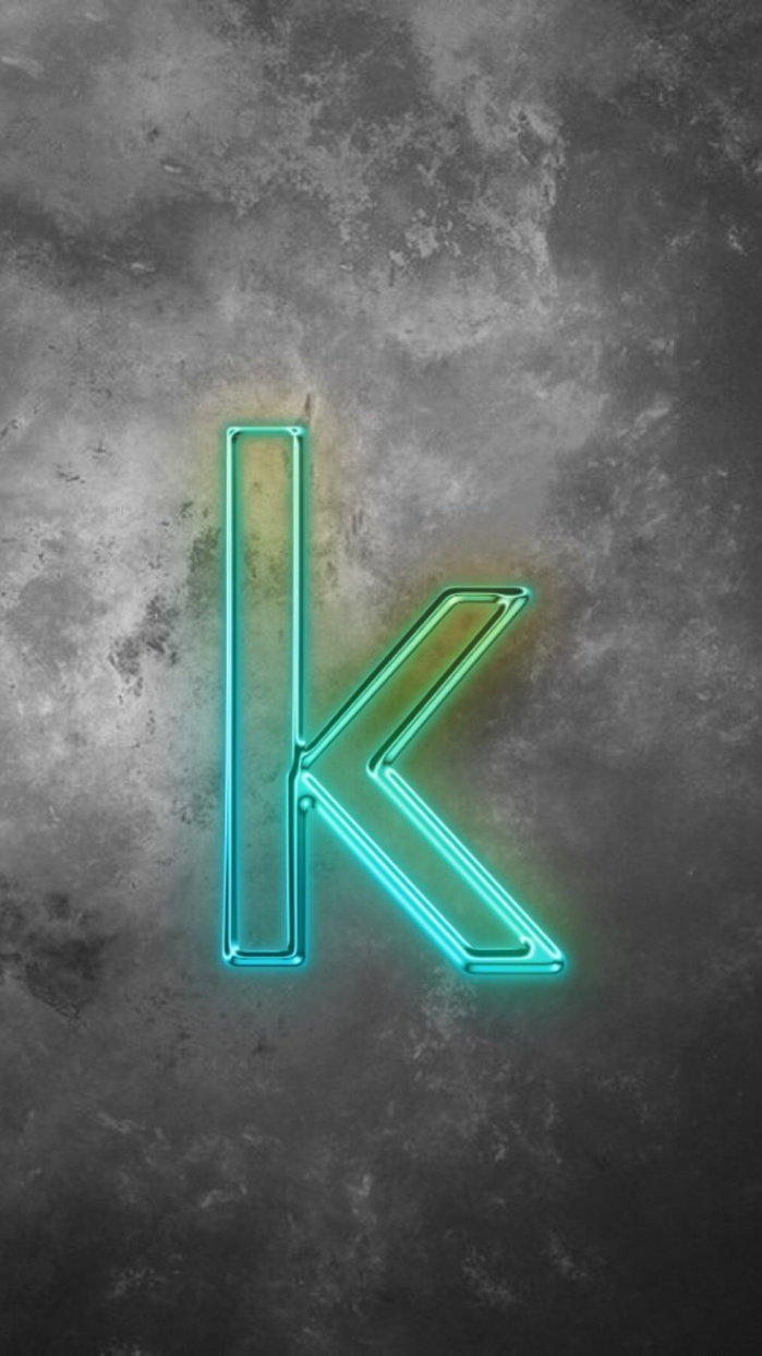 Neon blue letter k  phone wallpaper  Phone wallpaper design