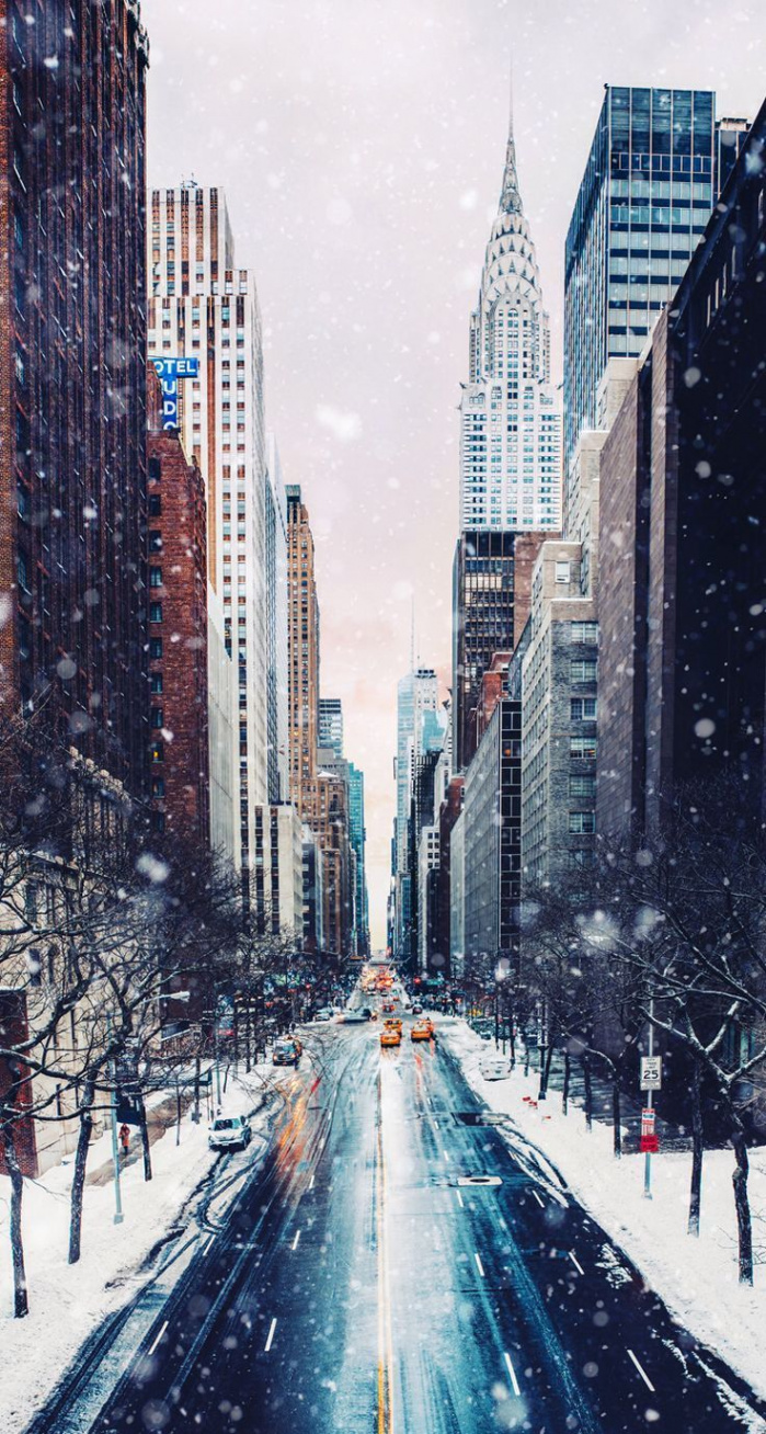 New York City in the Snow  Пейзажи, Живописные пейзажи