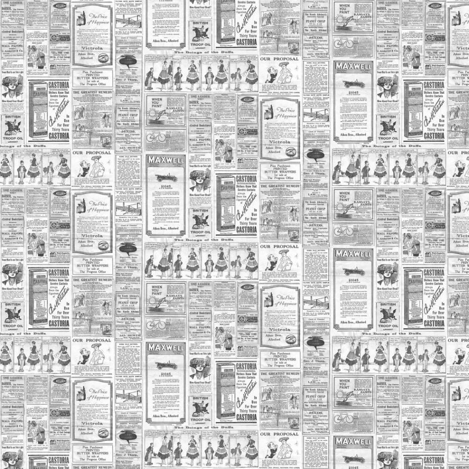 Newspapers by Galerie - Black / White - Wallpaper : Wallpaper Direct