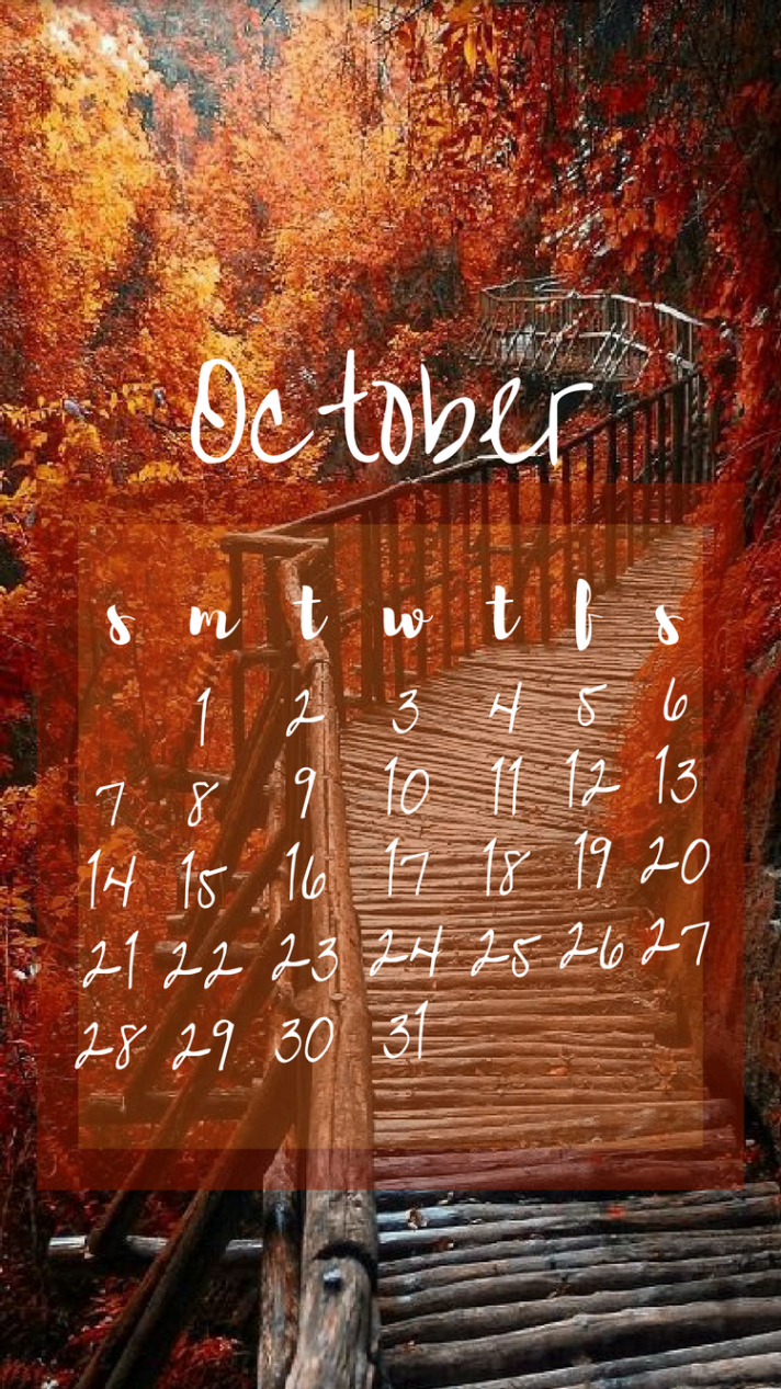 october  calendar lockscreen iphone  Iphone wallpaper fall