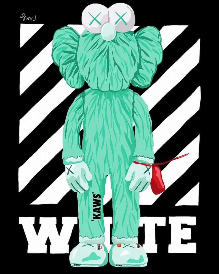 Off white kaws, fashion, noir, HD mobile wallpaper  Kaws