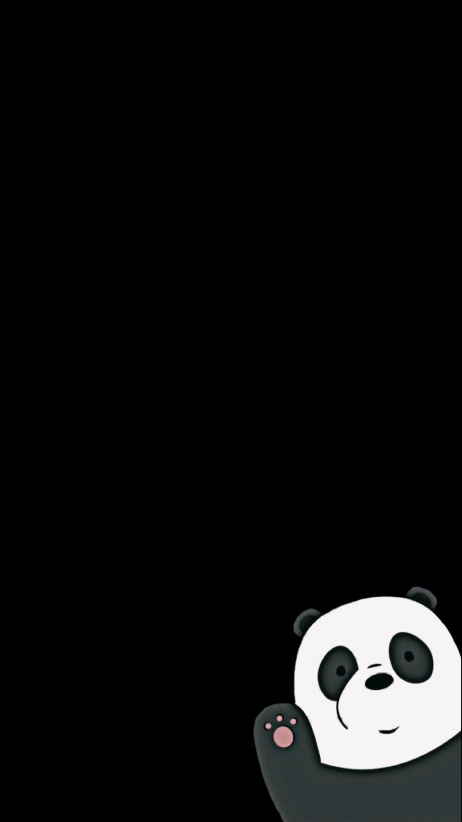 Panda Bear Black Wallpaper  Cute cartoon wallpapers, Cute