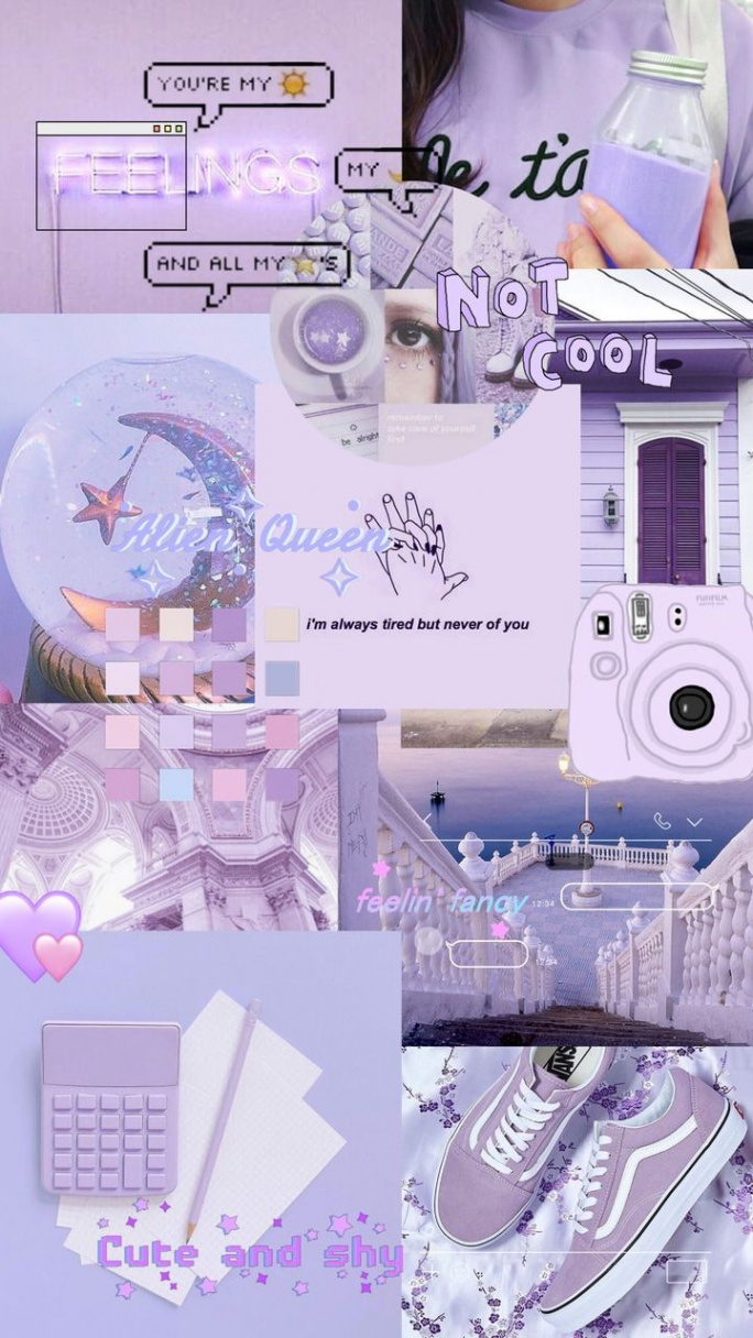 Pastel purple aesthetic collage tumblr  Fond d