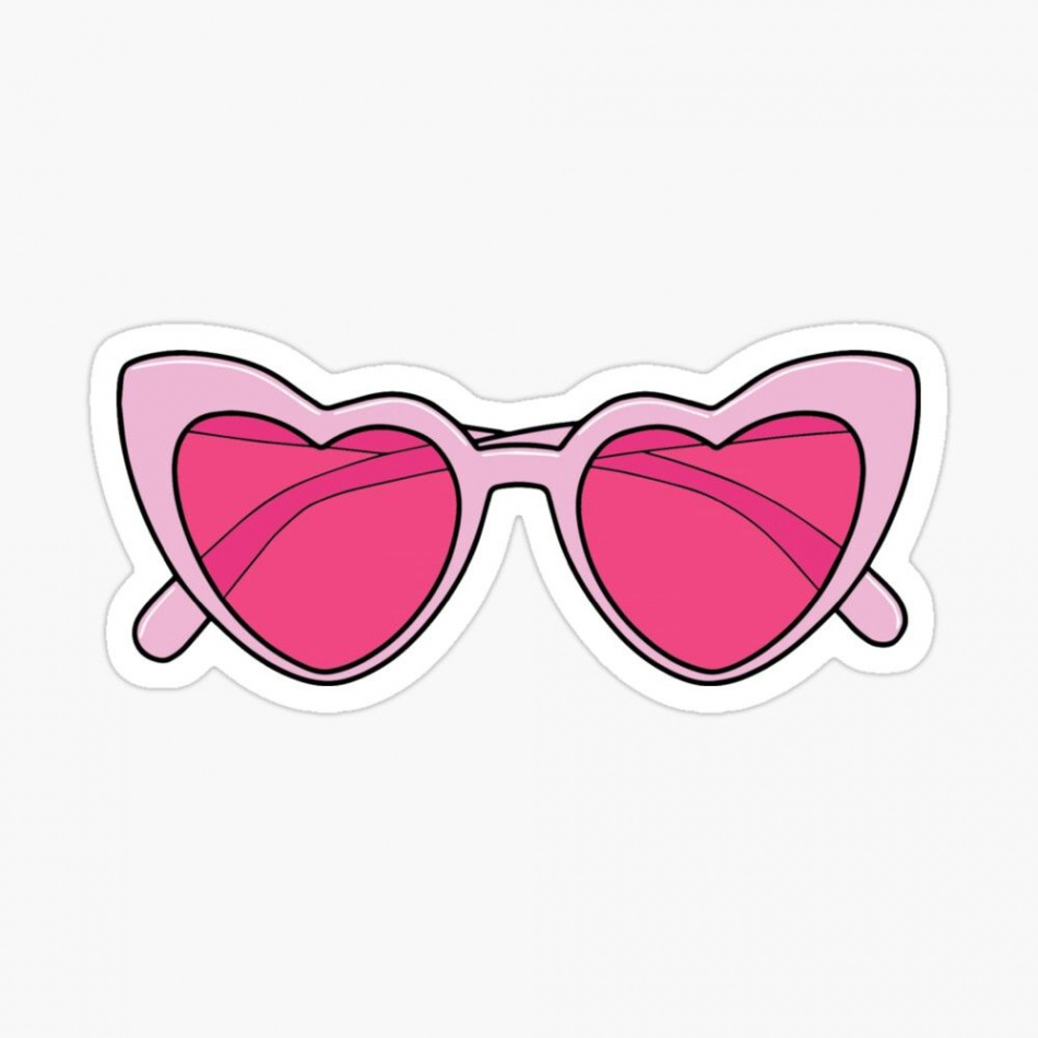 Pink Heart Sunglasses" Sticker for Sale by deathtoprint