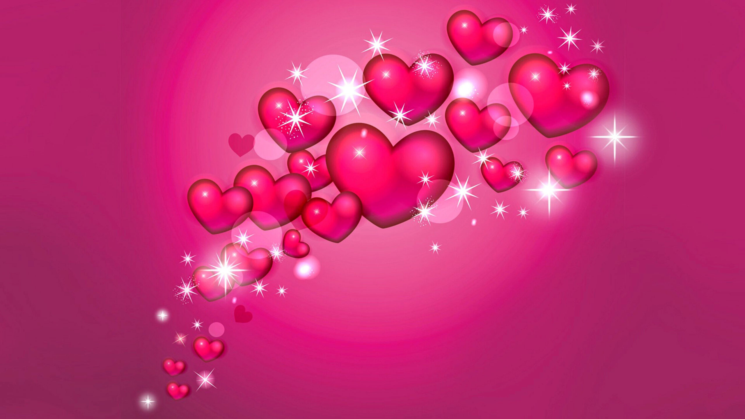 Pink rose heart wallpapers stars fantasy love wallpaper