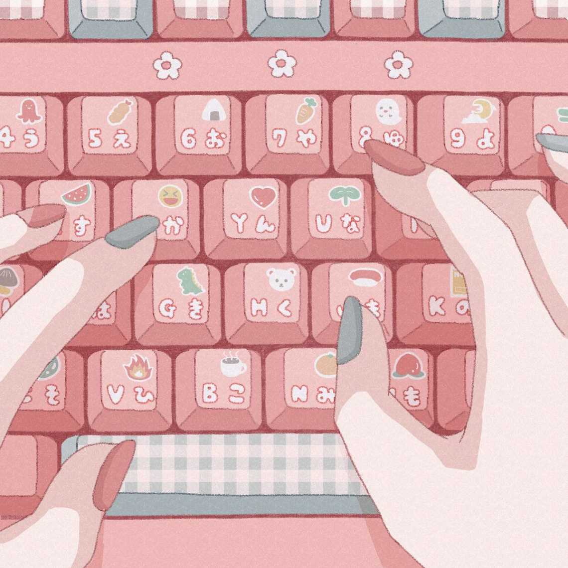 ꒰꒰ ♡ Pixiv - original work ⸝⸝ 」  Kawaii wallpaper