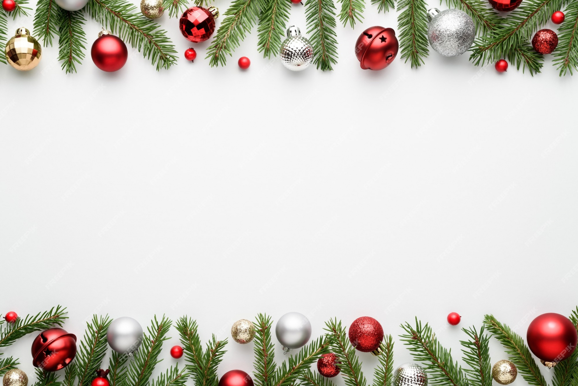 Premium Photo  Christmas border on white background