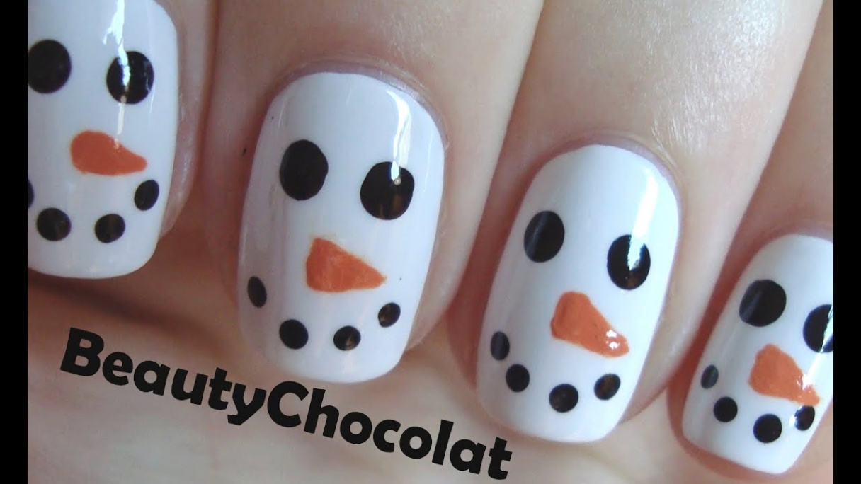 Quick and Easy Christmas Snowman Nail Art - Christmas Nails