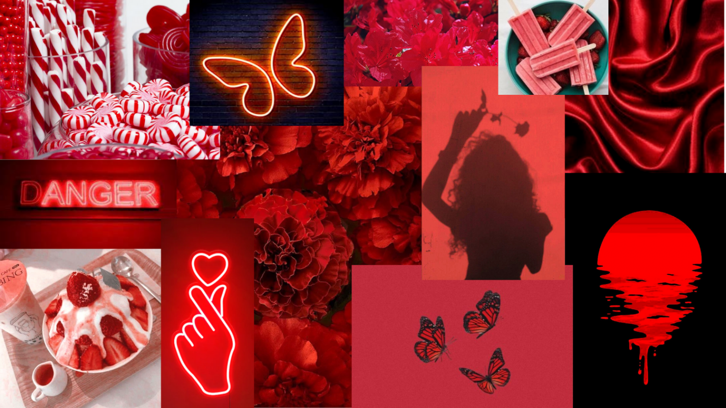 Red Aesthetic Wallpaper Collage (Horizontal)  Aesthetic