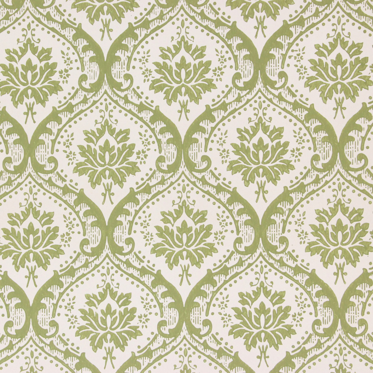 s Vintage Wallpaper Green Damask - Rosie