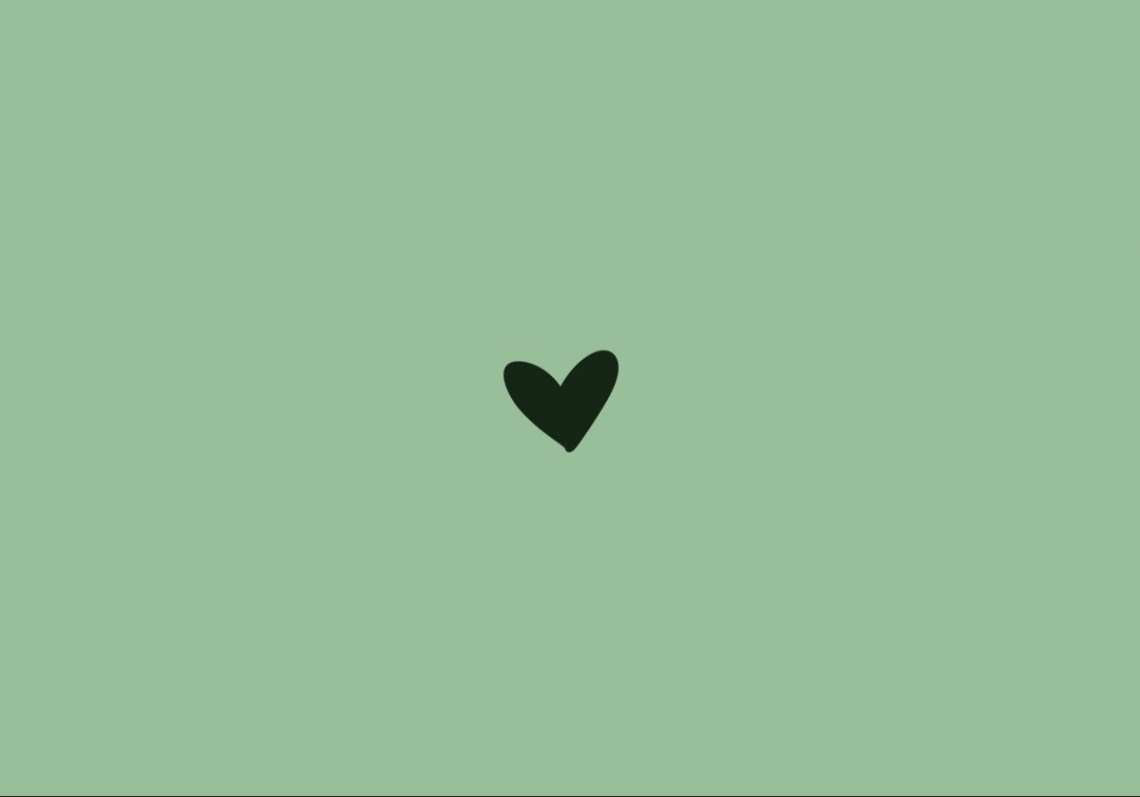 Sage Green Simple Heart Wallpaper in   Cute laptop wallpaper