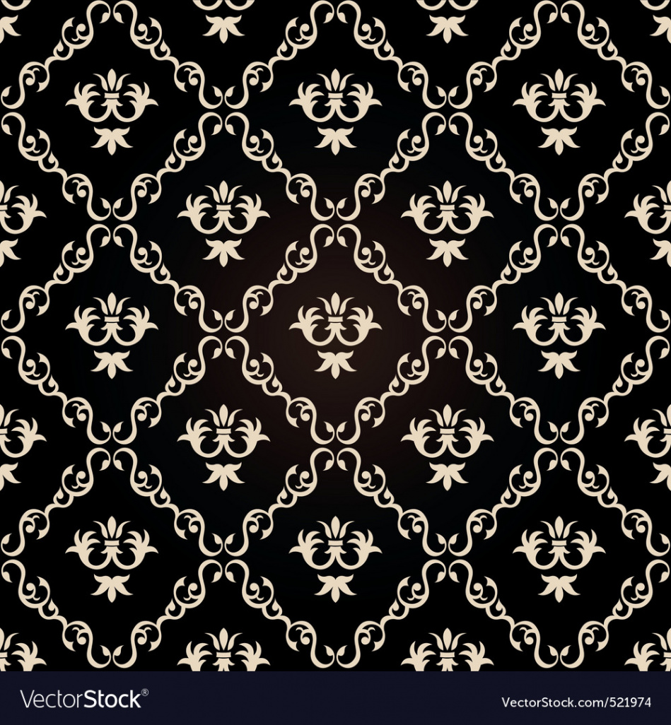 Seamless vintage wallpaper background floral black