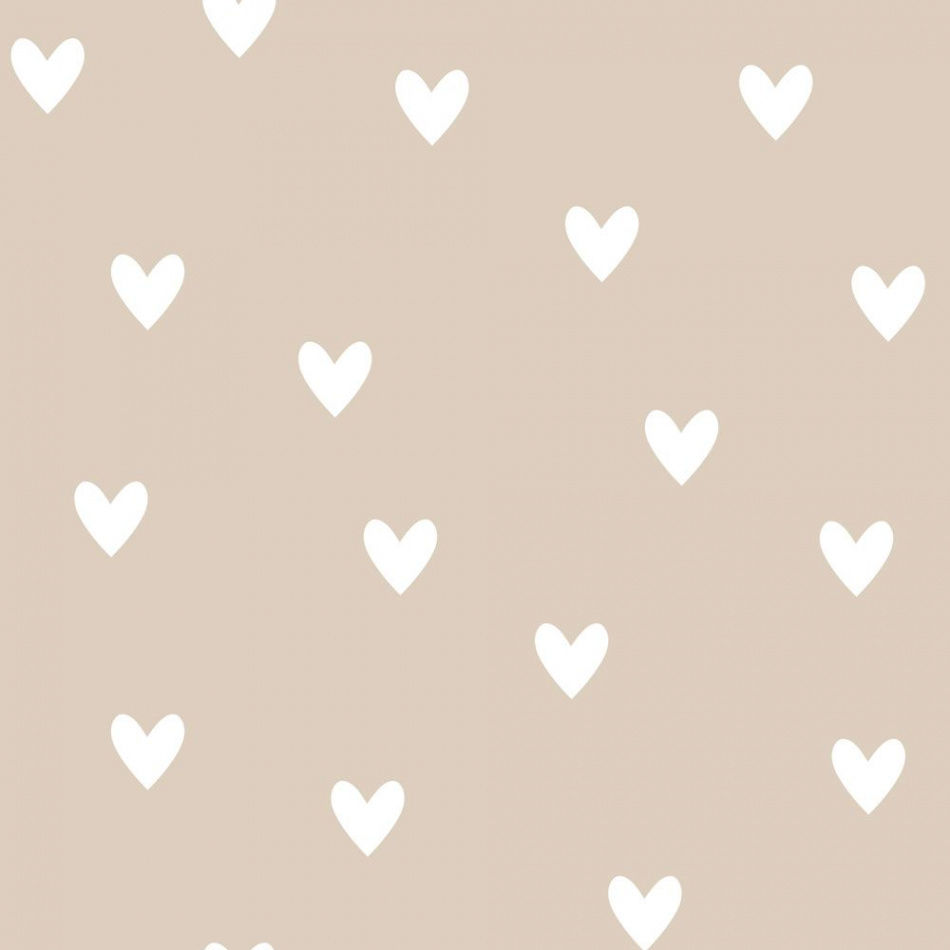 SIMPLE Hearts Beige Wallpaper