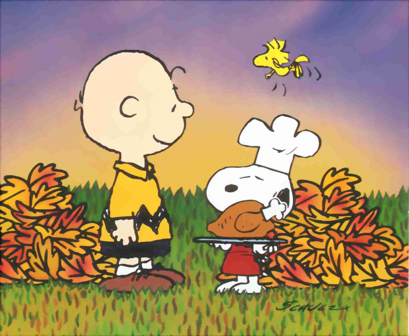 Snoopy Charlie Brown Thanksgiving - Seasonal Wallpaper Image