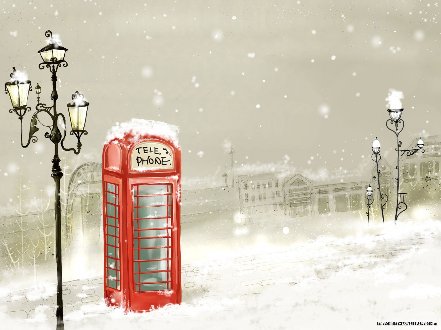 Snowy Winter Town  Christmas desktop wallpaper, Christmas desktop