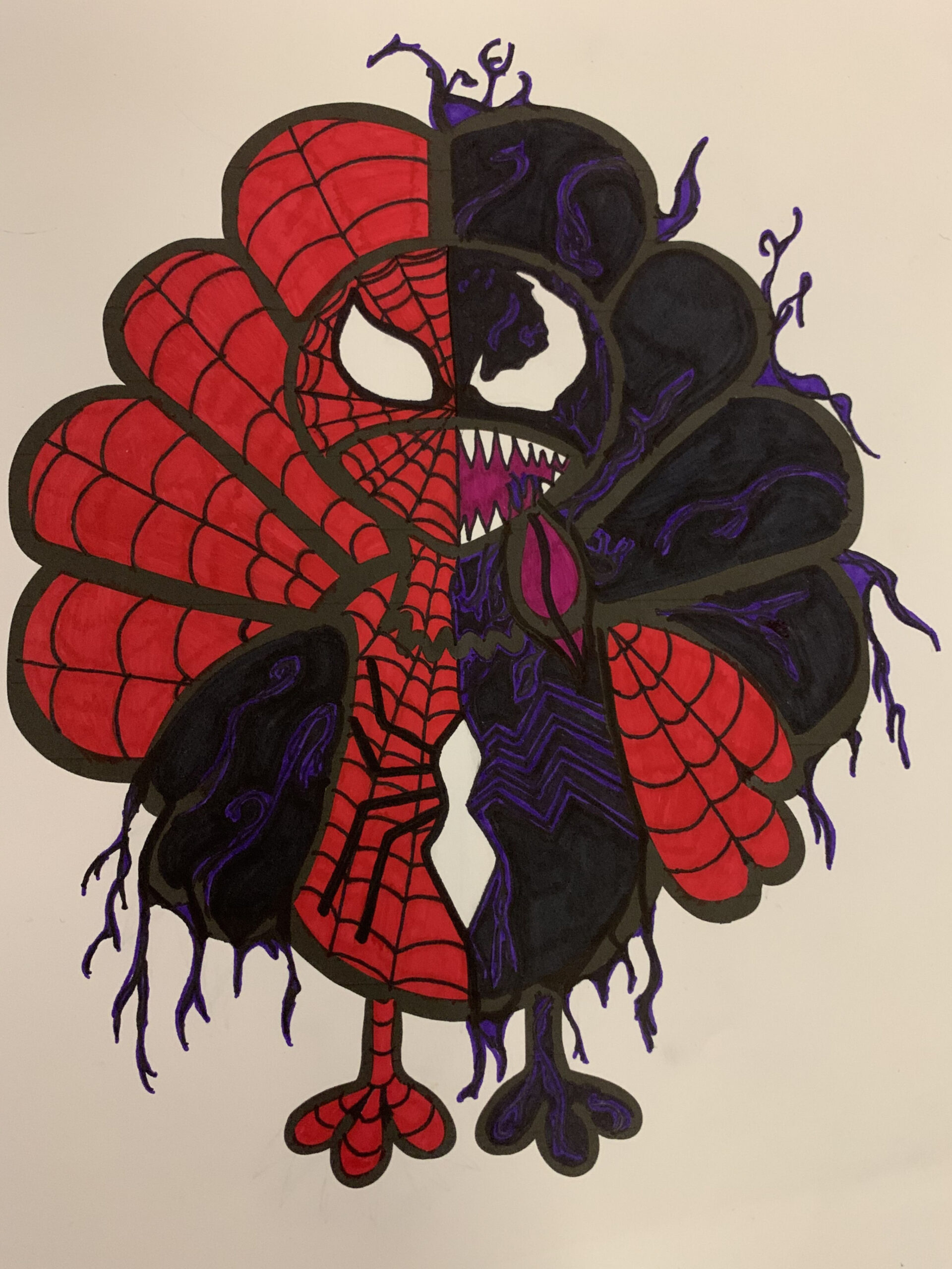 Spider-Man and Venom-Inspired Turkey Mashup