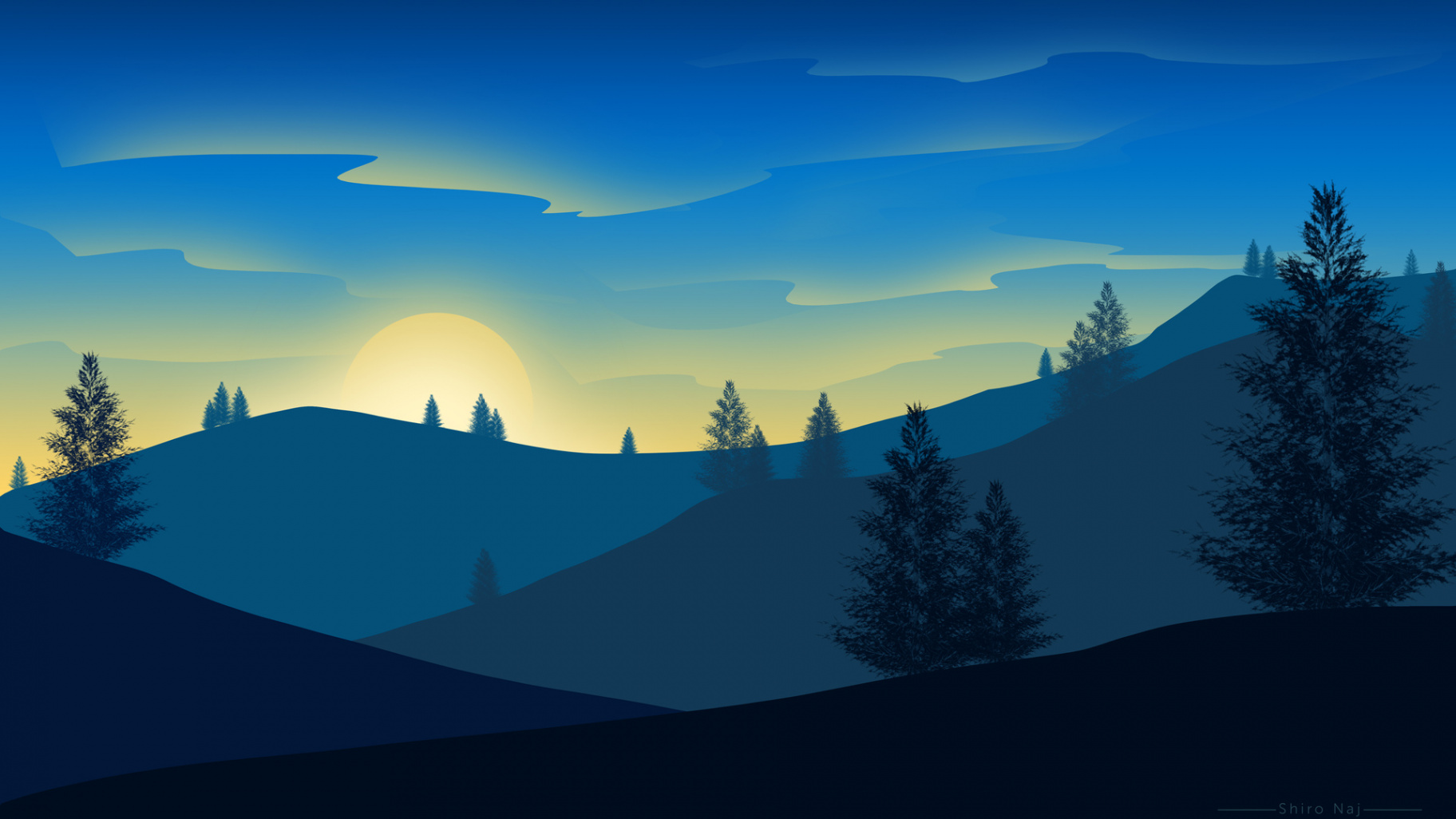 Sunrise Landscape Minimalism HD Wallpaper - KDE Store