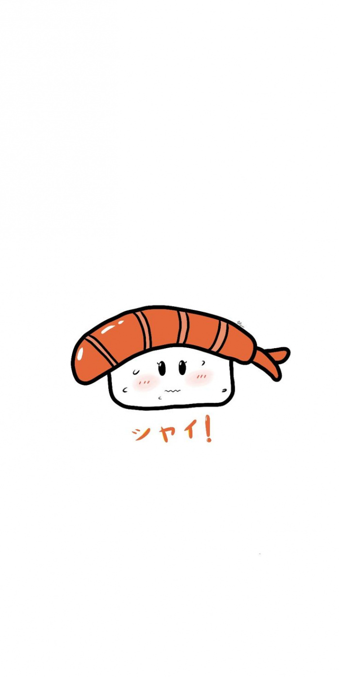 Sushi Shy : • wallpaper lockscreen white background cute