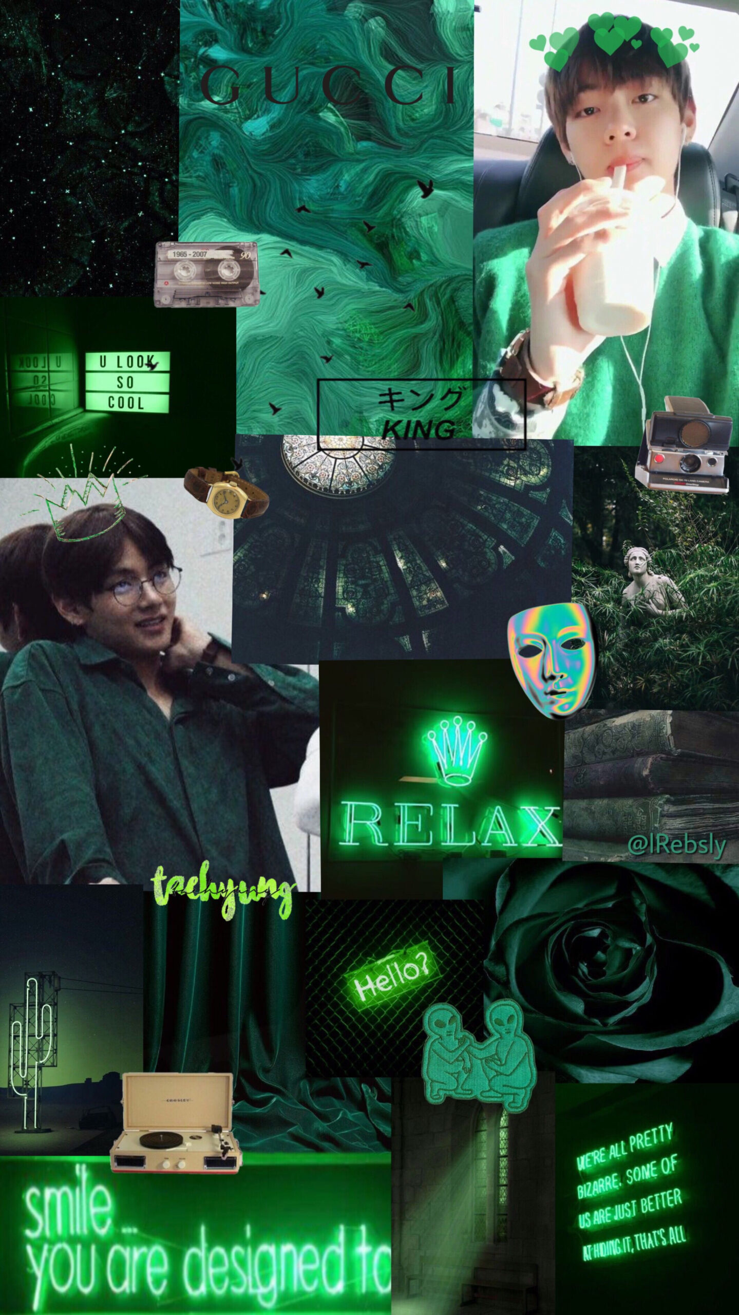 Taehyung green wallpaper  Bts wallpaper, Green wallpaper, Kim