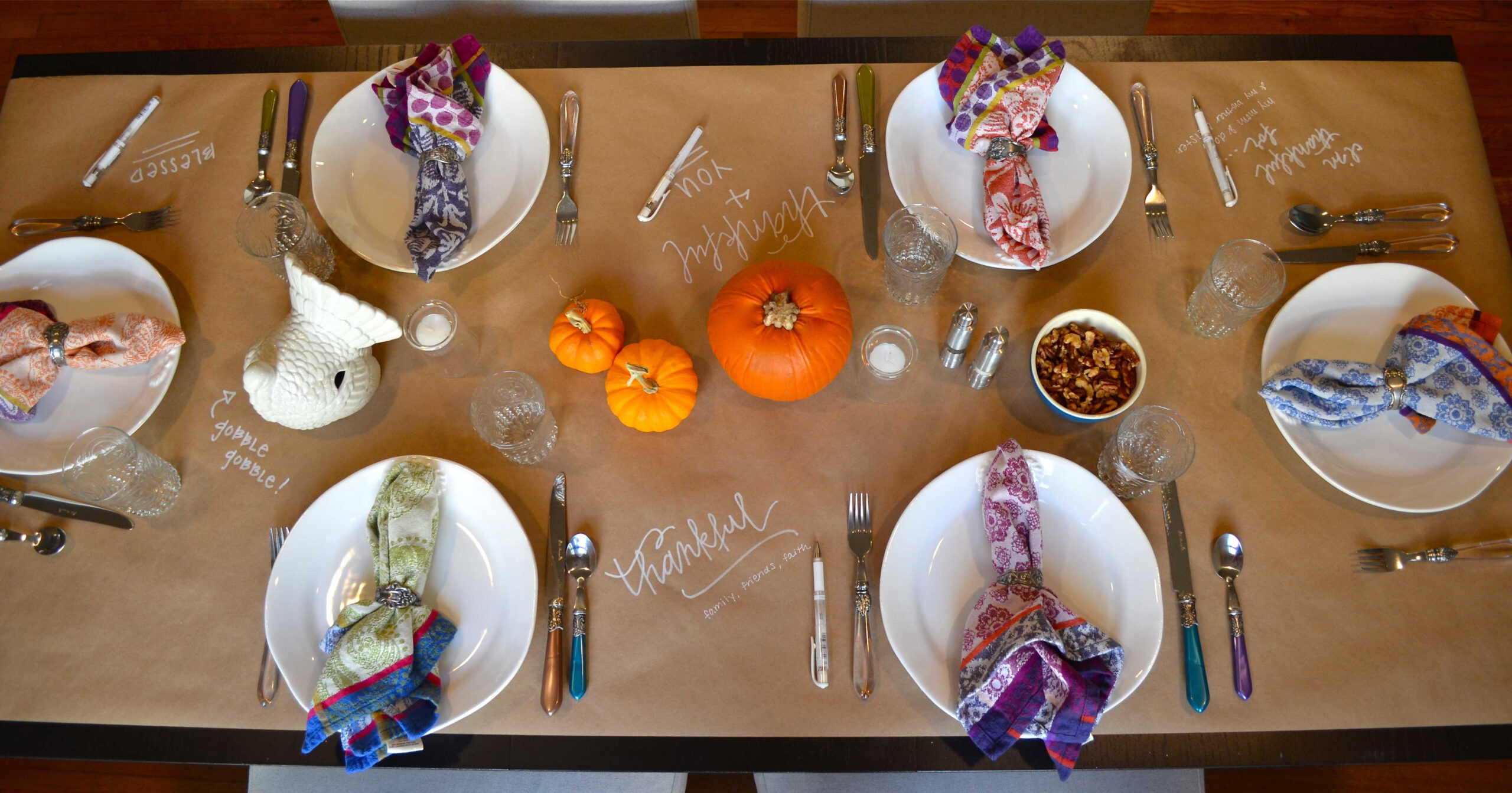 Thanksgiving “Graffiti” Table  One Charming Life