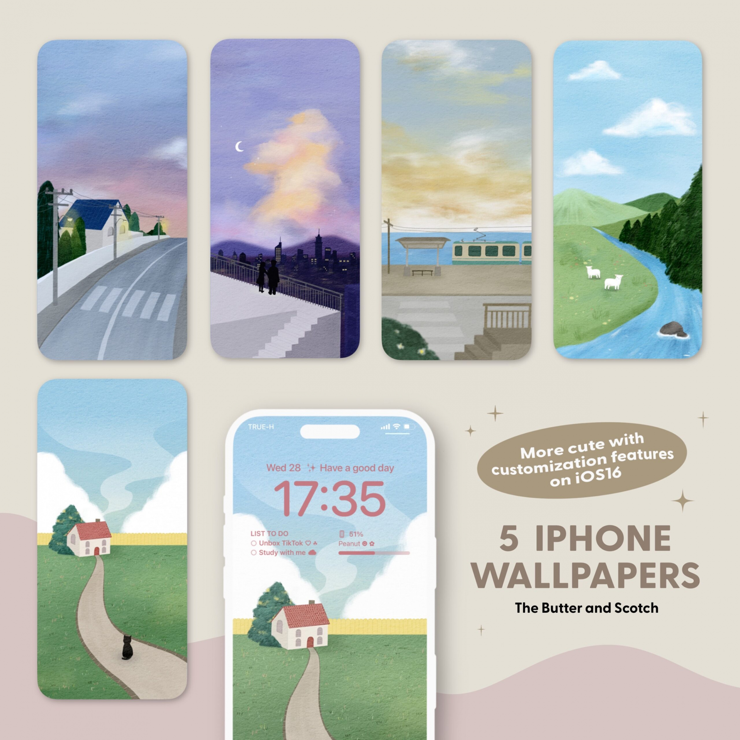 THE BUTTER AND SCOTCH  WALLPAPER VANILLA SKY (FOR IPHONE/IPAD