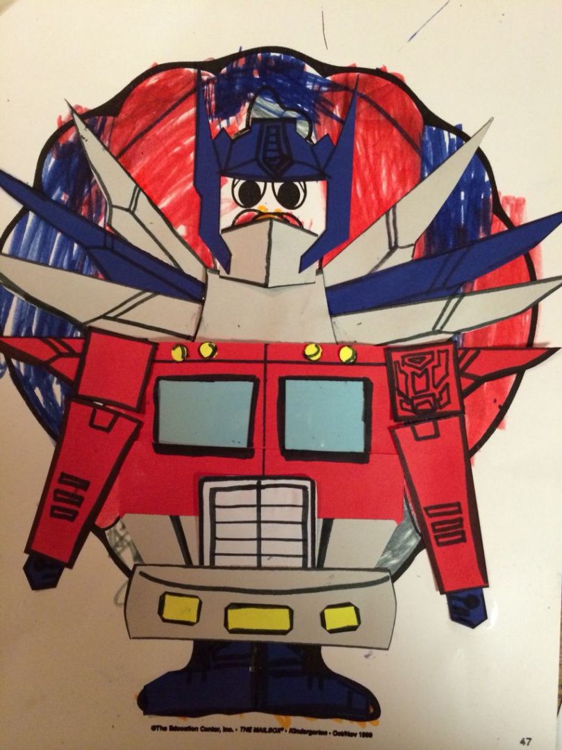 Turkey in Disguise - Optimus Prime  Turkey disguise project