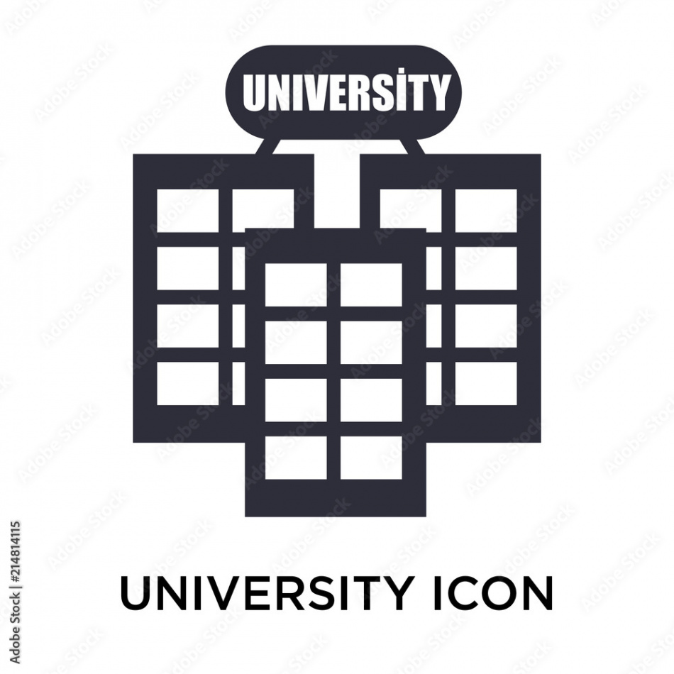 University icon vector sign and symbol isolated on white