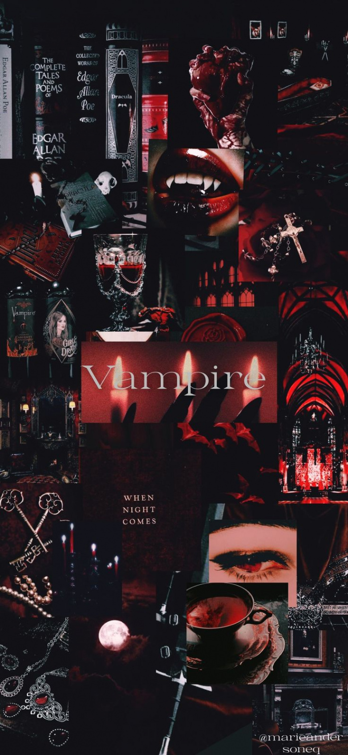 Vampire aesthetic  Red and black wallpaper, Scary wallpaper, Goth