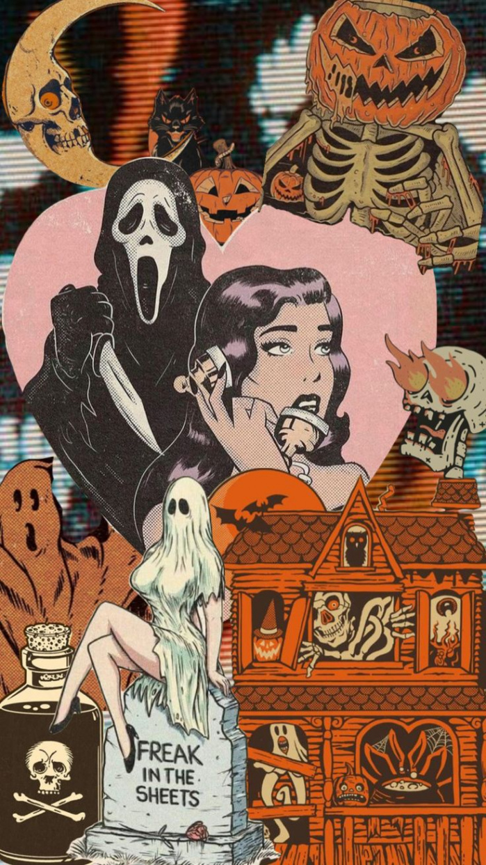 Vintage Halloween Aesthetic Wallpaper with Spooky Vibes