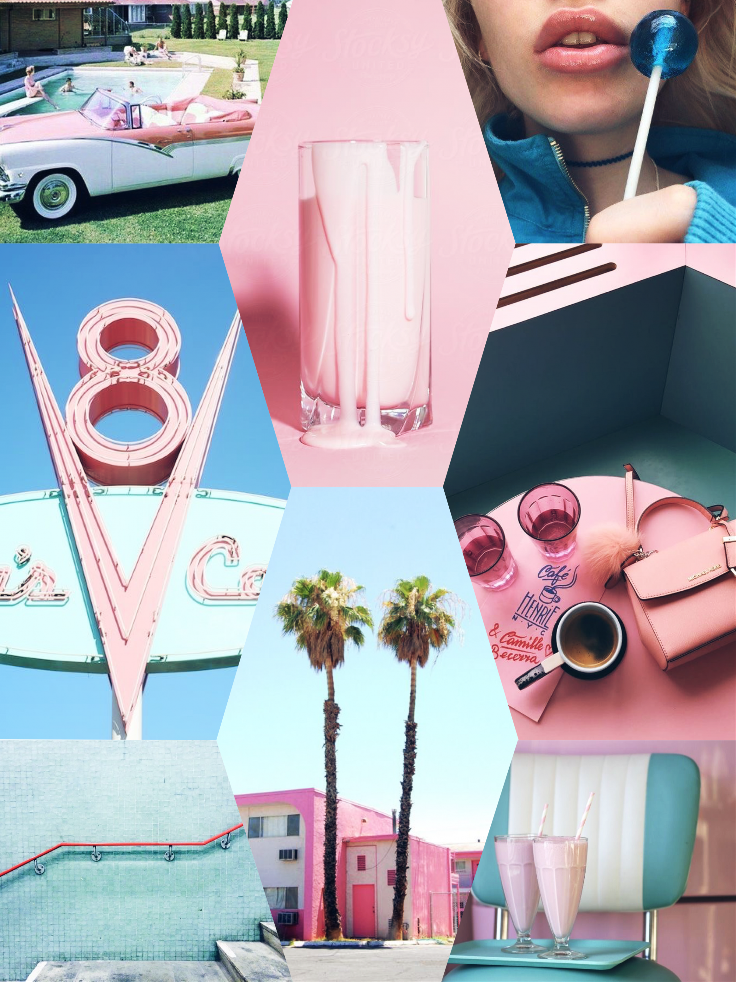 Vintage pink and blue 