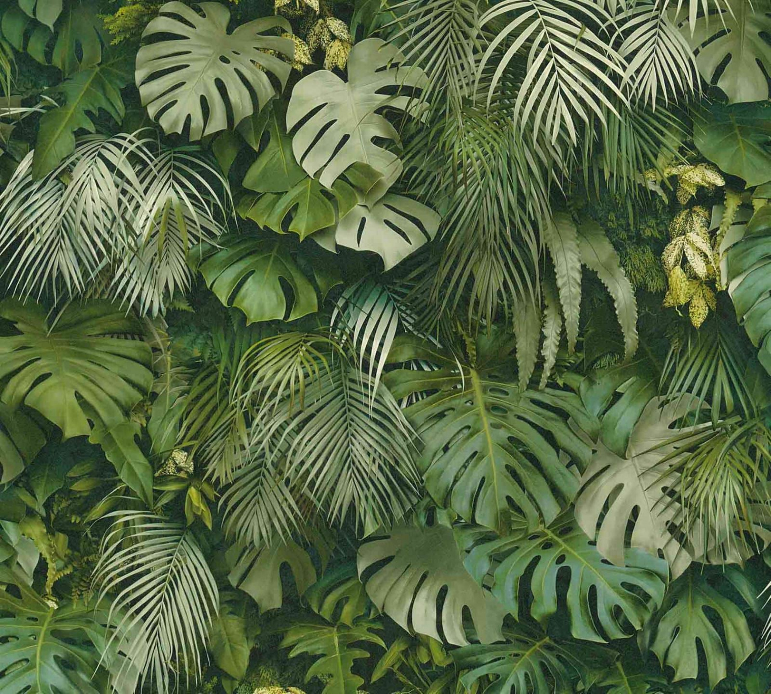 Wallpaper Non-Woven Jungle Floral green -