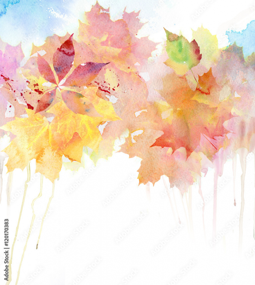 Watercolor autumn background