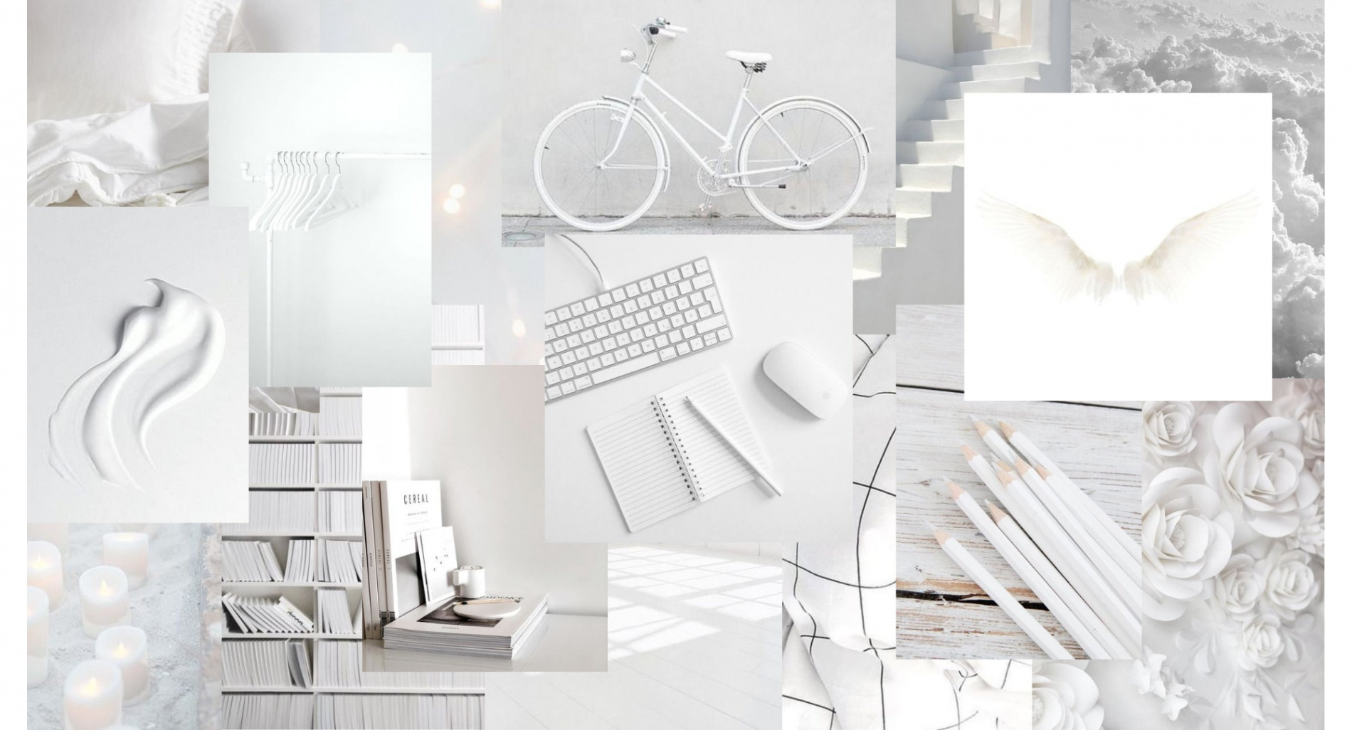 White Aesthetic Laptop/desktop Wallpaper - Etsy