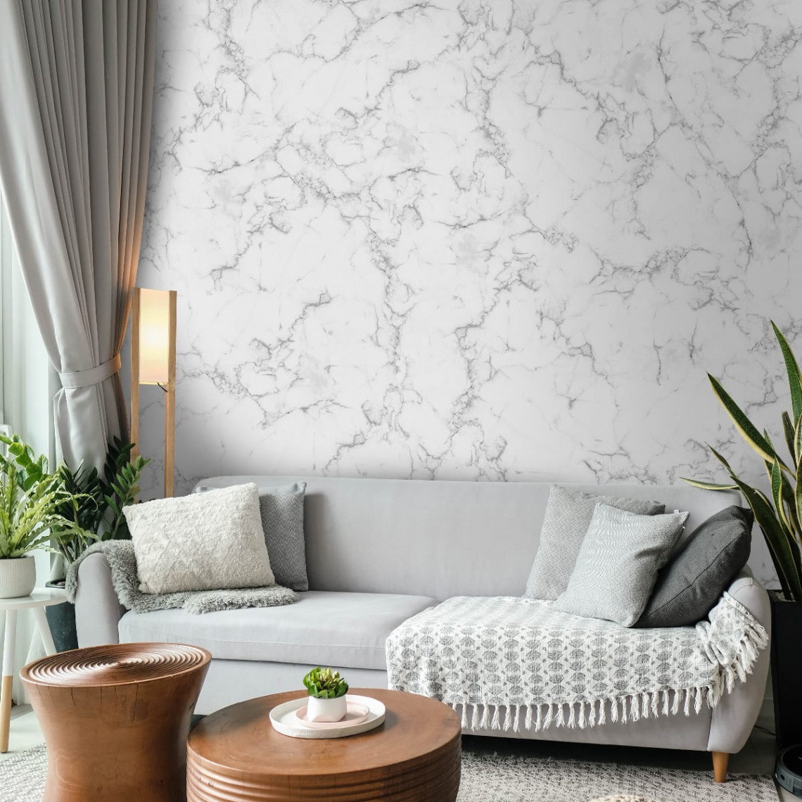 White and Grey Marble Design Wallpaper for Rooms  lifencolors