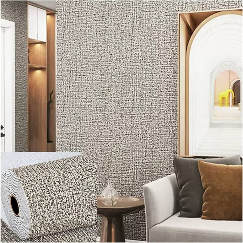 XILYZMO XPE Foam Self-Adhesive Wallpaper, Wallpaper Faux Grasscloth, Peel  and Stick Wallpaper, for Bedroom Living Room Background TV Decor ( Color :