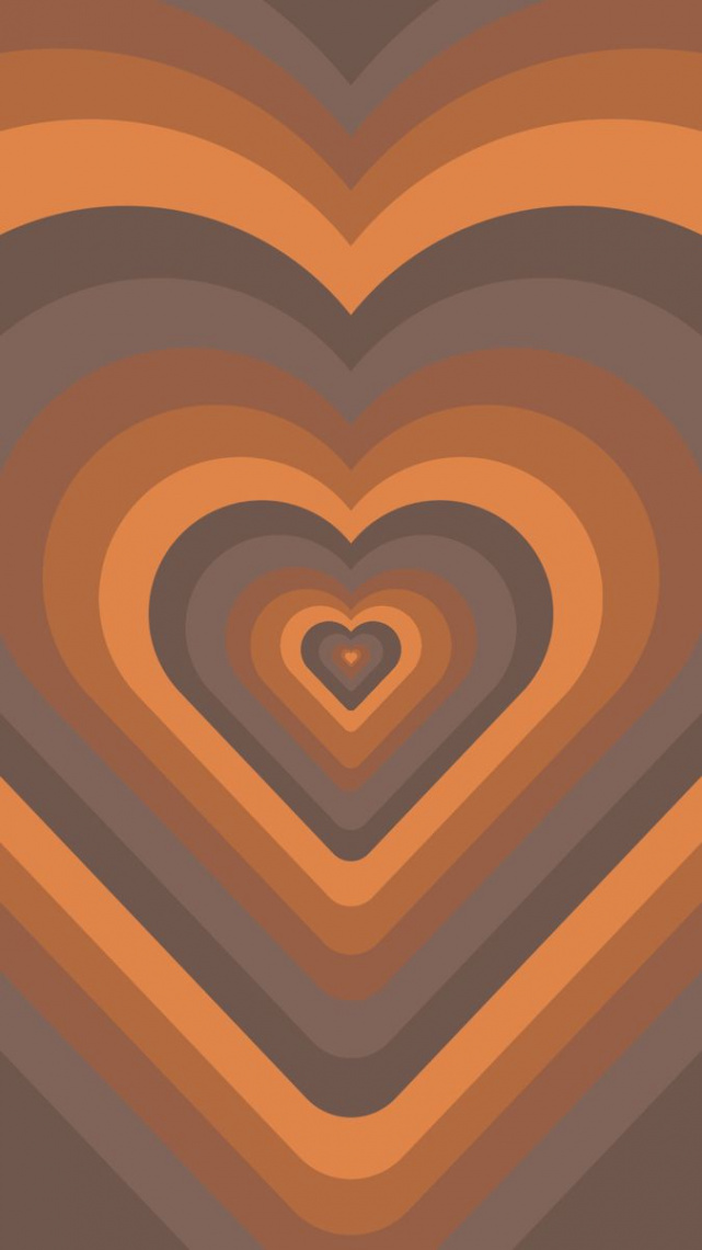 yk aesthetic brown hearts wallpaper lockscreen in 03  Retro